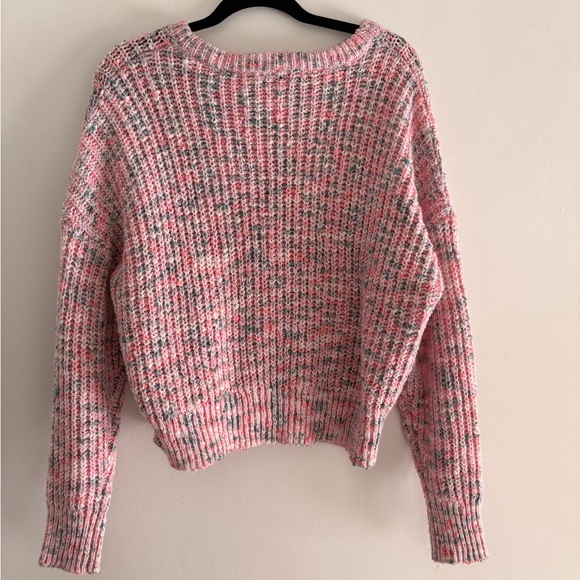 NOBO Pink Chunky Knit Sweater XL Cropped Cozy Soft Speckled - Picture 2 of 4